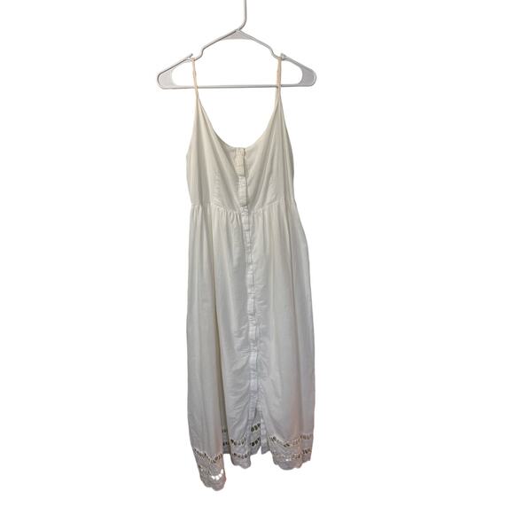 Promesa Women's Button Front Midi Dress Sleeveless Summer Cream‎ Size Medium - Picture 1 of 10